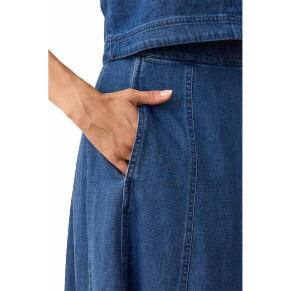 NEW MARINE LAYER lainey denim skirt in medium wash - Picture 3 of 3